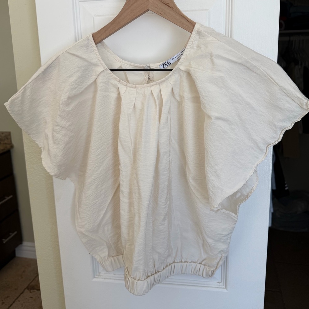 Zara Cream Open Back Blouse